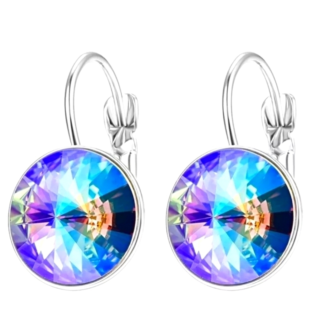 New light purples Zircon crystal earrings